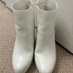 BAMBOO Chic White Ankle Boots